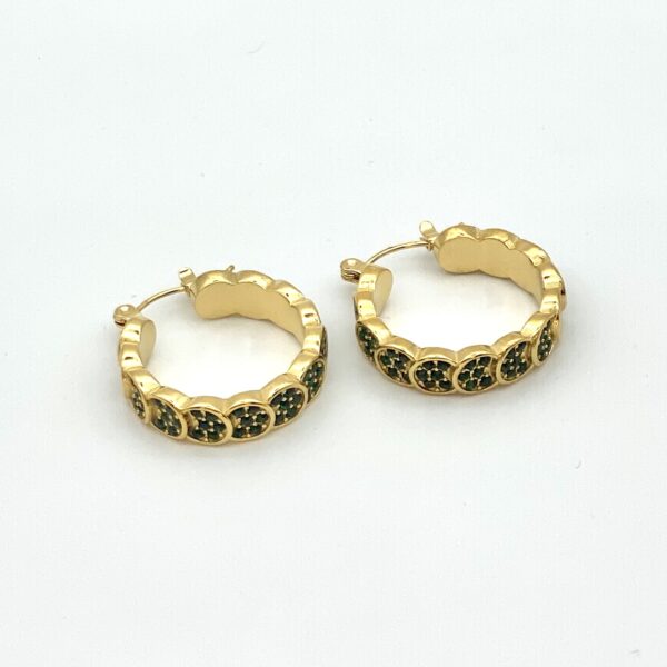 Sparkling Green Hoops CZ Midi
