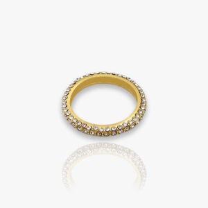 Pave Dome Ring Slim Crystal