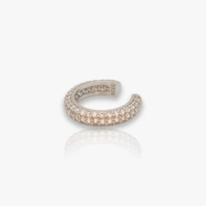 Iben Dome Pave Silver Ear Cuff