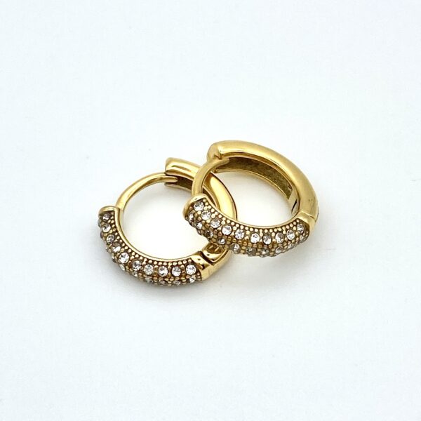 Pave Chunky Huggie Hoops - Bilde 4