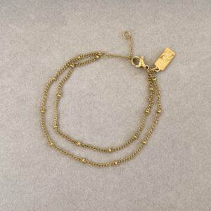 Fine Bead Double Bracelet - Gold