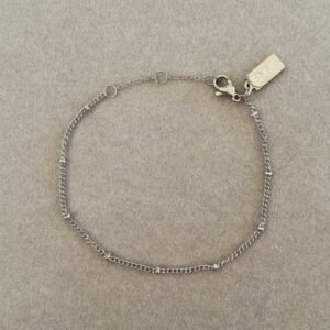 Fine Bead Single Bracelet - Silver